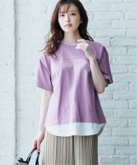ikka/コットンUSA裾レイヤードTシャツ/504507064