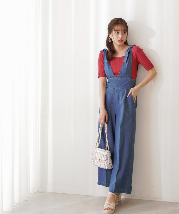 ２点セット コーデ売り ザファーストフロア グラシア サロペット 半袖カットソー ショートスリーブカットソー（カットソー）｜CYCLAS（シクラス
