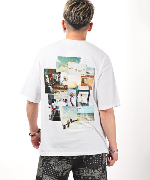 ラグスタイル LUXSTYLE バックフォトデコレーションプリントT