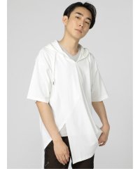 semanticdesign/アシメカッティング キーネック ルーズ半袖Tパーカー 半袖 メンズ Tシャツ カットソー カジュアル インナー ビジネス ギフト プレゼント/504699560