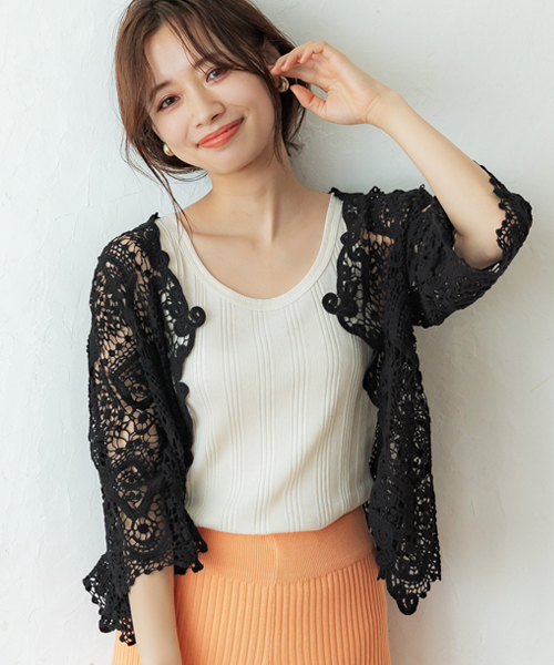 クロッシェレースカーディガン(504666793) | コカ(coca) - d fashion クロッシェレースカーディガン(504666793) | コカ(coca) - d fashion