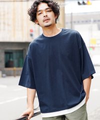 JIGGYS SHOP/フェイクレイヤード半袖Tシャツ / 5分袖 Tシャツ メンズ 五分袖 おしゃれ ティーシャツ 半袖 カットソー トップス オーバーサイズ ビッグシルエット/504701950