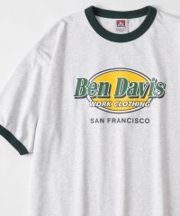 【BEN　DAVIS/ベンデイビス】ショップロゴ リンガー 半袖Tシャツ/オーバルロゴTシャツ/ビッグシルエット