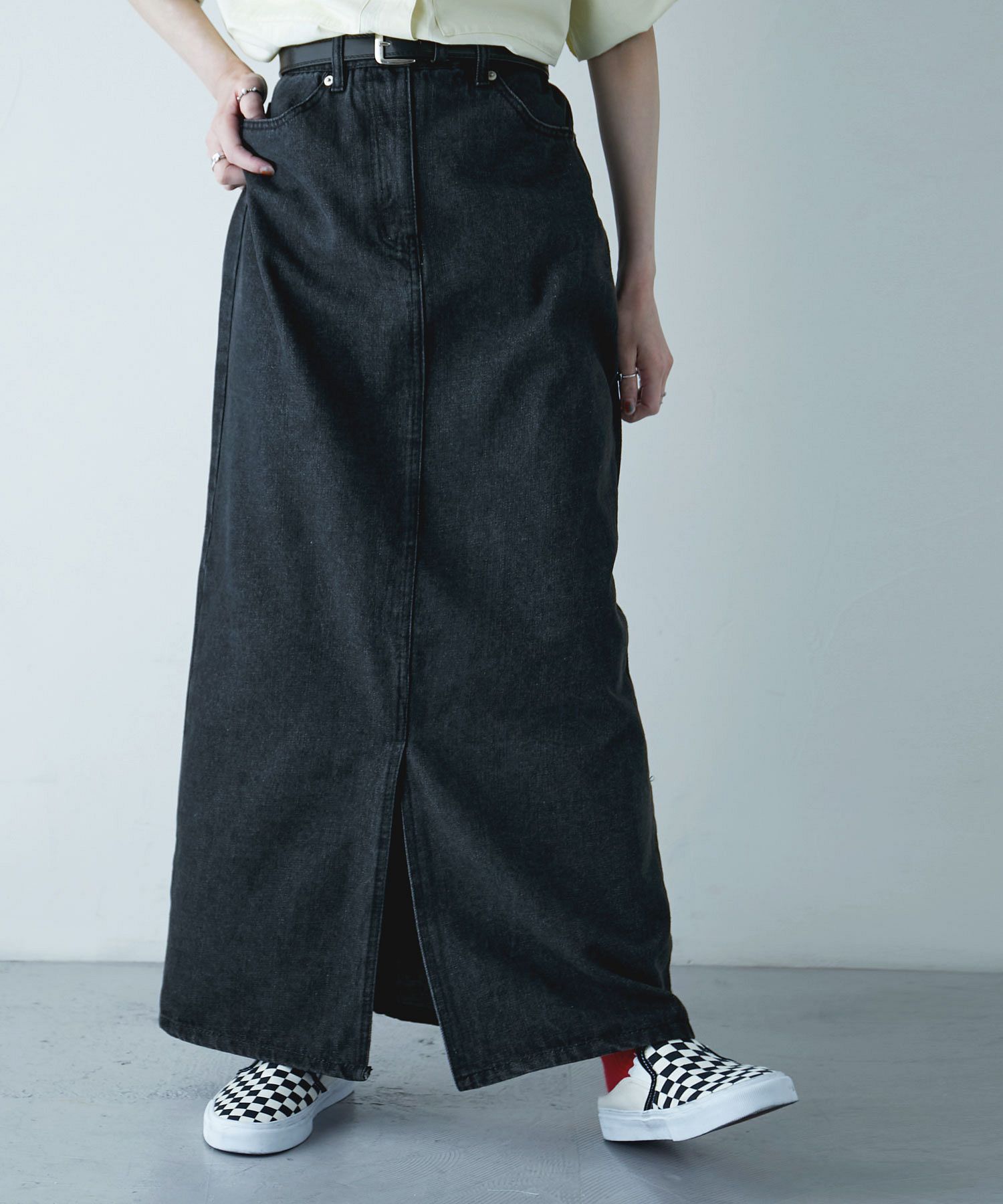 デニムストレートスカート ボトムス スカート ロング デニム
