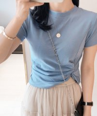 Amulet/アミュレット Amulet ツイスト半袖Tシャツ 半袖 レディース Tシャツ 無地 シンプル スタイルアップ 涼しい/504707394