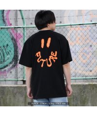 1111clothing/オーバーサイズ tシャツ メンズ ビッグtシャツ レディース ビッグシルエット トップス 半袖 カットソー クルーネック ビッグt バックプリント スマイル ニ/504708000