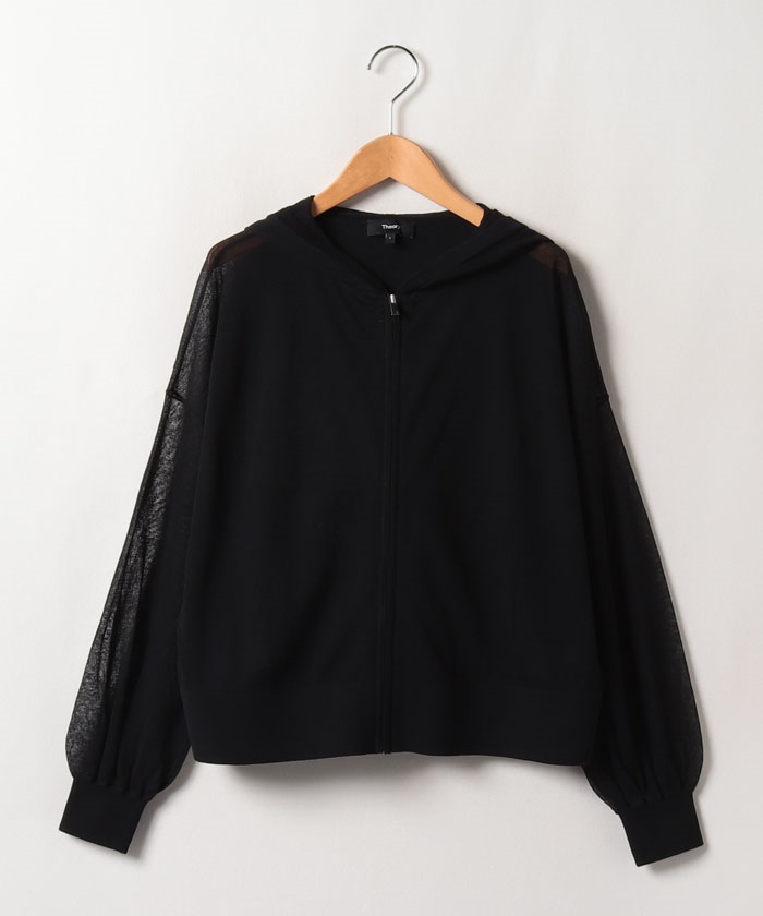 美品✨セオリー SHEER COTTON2 ZIP HOODIE ブルー S パーカー SHEER COTTON 2 ZIP UP HOO(504692354) | セオリー