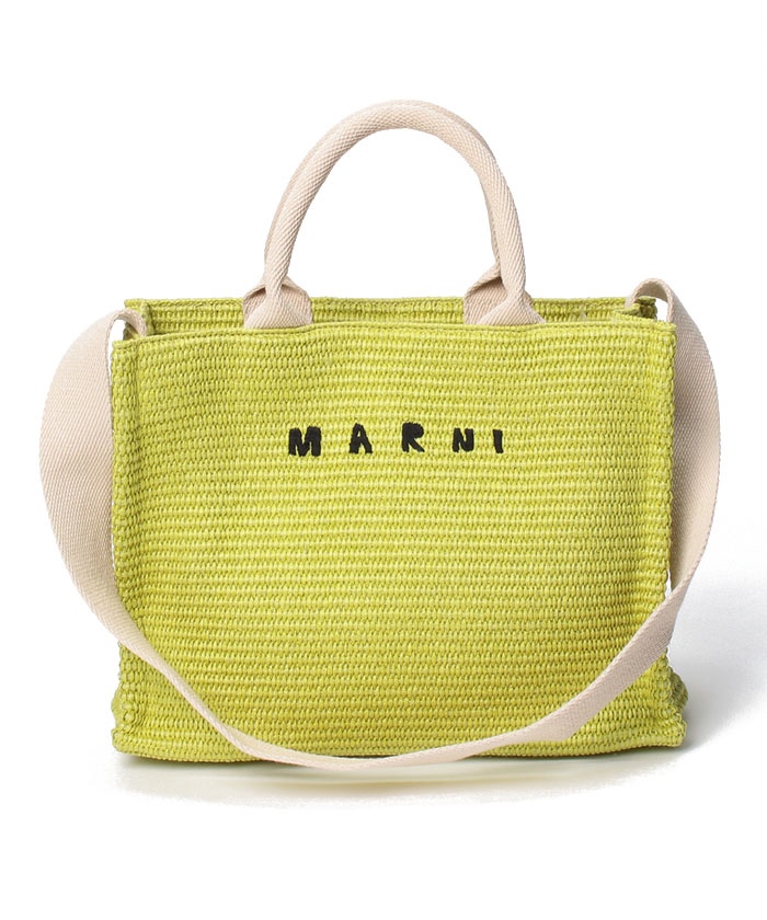 MARNI マルニ  ラフィア スモール トートバッグ　黒