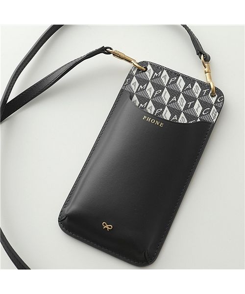 白木/黒塗り アニヤ ハインドマーチ ANYA HINDMARCH フォーンケース I