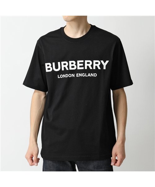 セール 24%OFF】【BURBERRY(バーバリー)】8026016 LETCHFORD クルーネック 半袖 Tシャツ カットソー ロゴT プリント  BLACK メンズ(504705219) バーバリー(BURBERRY) d fashion