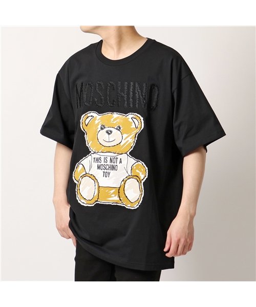 セール Moschino モスキーノ 半袖 Tシャツ V0710 0440 メンズ カットソー ロゴt 刺繍 クルーネック コットン オーバーサイズ テディベア 6 モスキーノ Moschino D Fashion