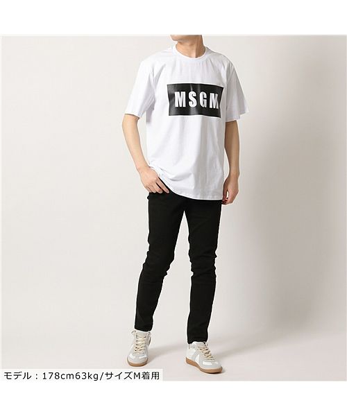 MSGM エムエスジーエム ボックス ロゴ Tシャツ ホワイト メンズ www ...