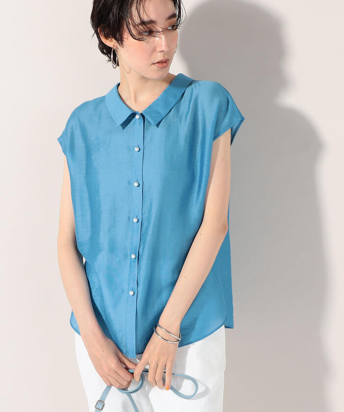セール 35%OFF】シアースラブフレンチスリーブ2WAYブラウス