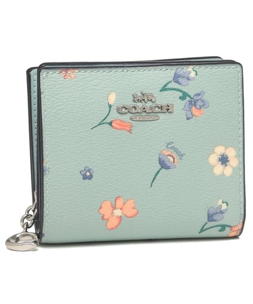 セール 50 Off コーチ アウトレット 二つ折り財布 ミニ財布 花柄 ブルーマルチ レディース Coach C8703 Svtye コーチ Coach D Fashion