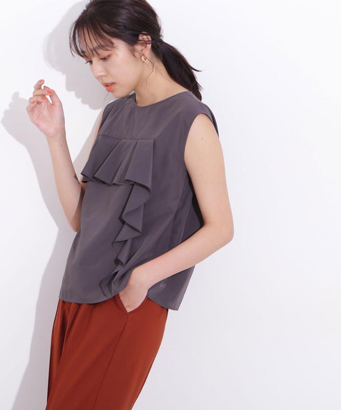 セール 60%OFF】フロントラッフルブラウス(504714085