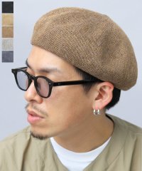 Besiquenti/麻混 サーモベレー リネン ベレー帽 メンズ 帽子 カジュアル シンプル 春 夏/504714609