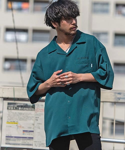 Nativ Magic 龍刺入りオープンカラー半袖シャツ メンズ 半袖 トップス ブランド おしゃれ 刺繍 龍 竜 ビッグシルエット インナー 大きいサイズ ユ エスビーセレクト Sb Select D Fashion
