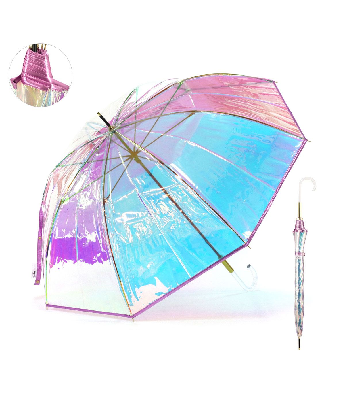 Wpc. ビニール傘 Wpc 長傘 ダブリュピーシー ワールドパーティー PIPING SHINY UMBRELLA 傘 雨傘 オーロラ傘 60cm  カサ かさ(504715298) | ダブリュピーシー(Wpc.) - d fashion