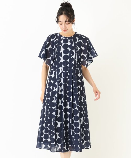 セール 洗濯機で洗える ドットプリントワンピース ヒロコビス Hiroko Bis D Fashion