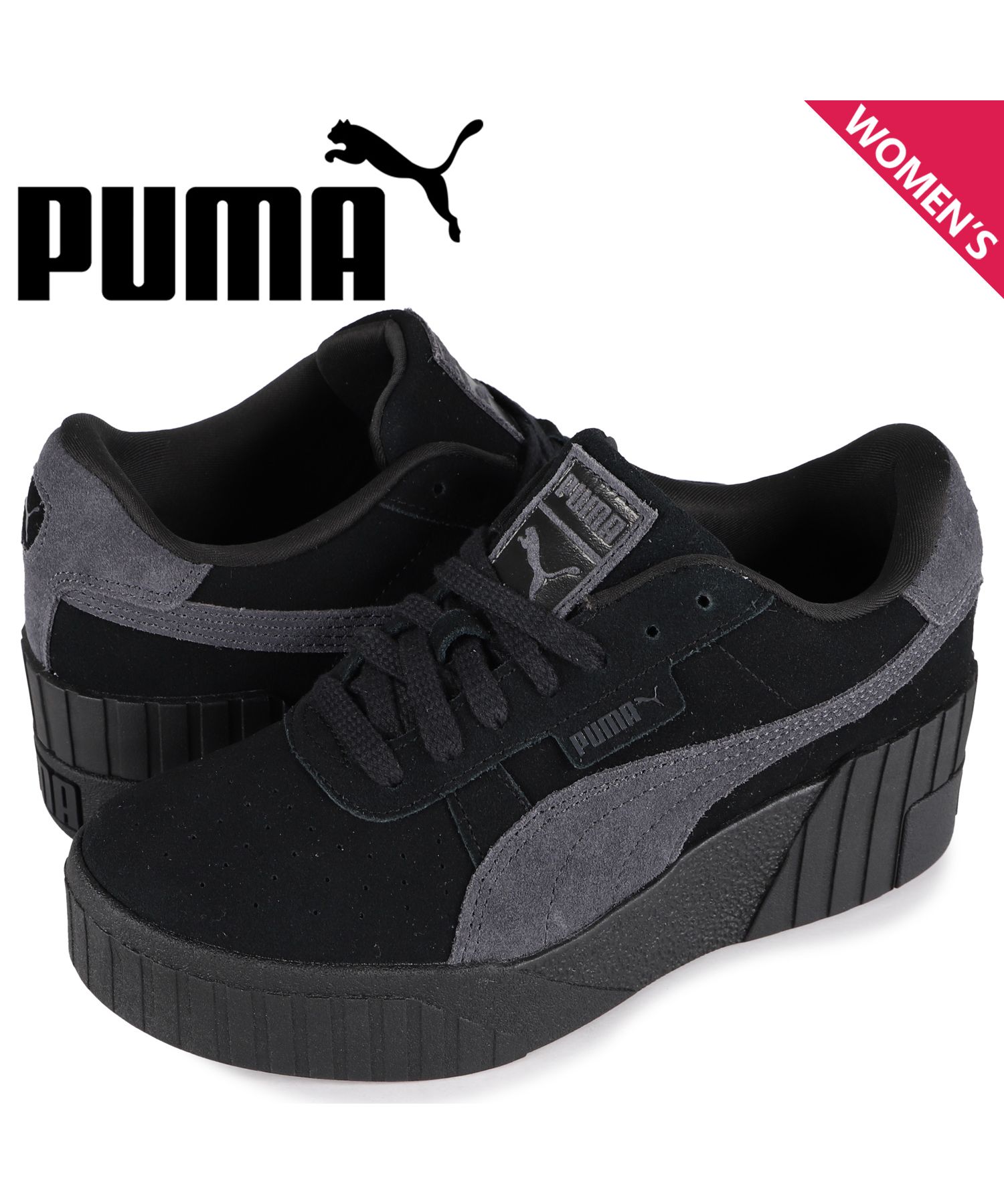 PUMA【カリウェッジ☆ブラック】厚底ソールで足長効果！ PUMA スニーカー PUMA/プーマ CALI カリ ウェッジ ウィメンズ