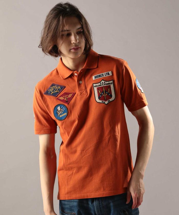 警視庁第4機動隊タグ付　AVIREX 刺繍　ポロシャツ　ブラック　L トップガン ポロシャツ/TOP GUN POLO SHIRT(504721625) | AVIREX