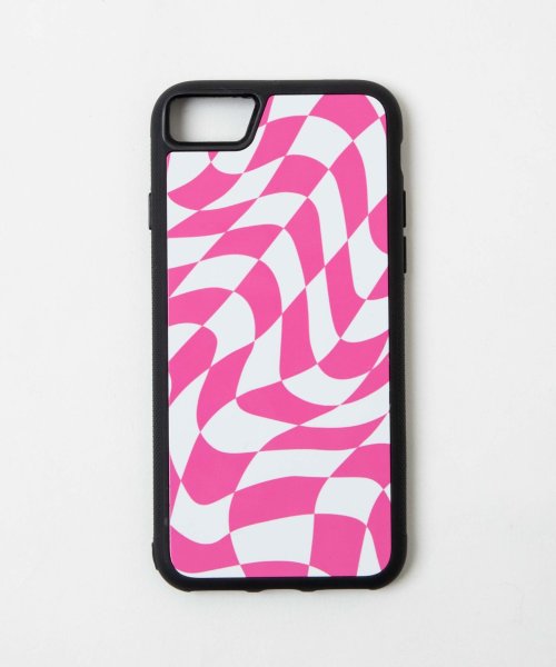 ウェーブチェッカーiphoneケース ピンク ウィゴー Wego D Fashion