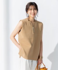 NIJYUSANKU（LARGE SIZE）/【洗える】コットンポリエステルストレッチ キーネックニット/504731212