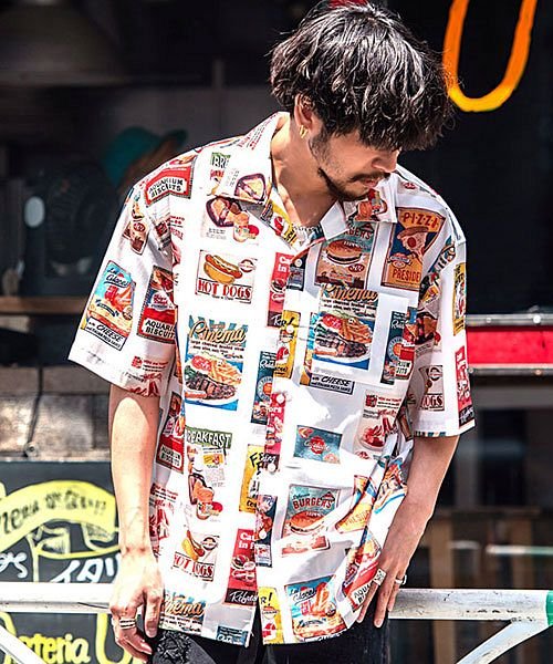 Ciao 総柄プリント半袖オープンカラーシャツ メンズ ブランド おしゃれ 大人 総柄シャツ プリント 大きいサイズ 半袖 半袖シャツ カジュアル メンズファッ エスビーセレクト Sb Select D Fashion