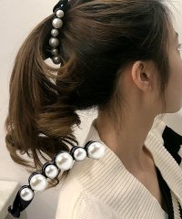 shoppinggo/バナナクリップ ヘアクリップ 大きめ パール ヘアアクセサリー 髪留め 結婚式 パーティ シンプル/504738948