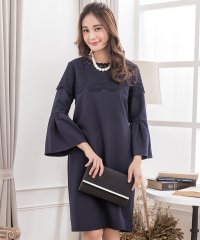 DRESS+/ドレスプラス DRESS+ 胸元レースデザインパーティードレス・結婚式ワンピース/504742023