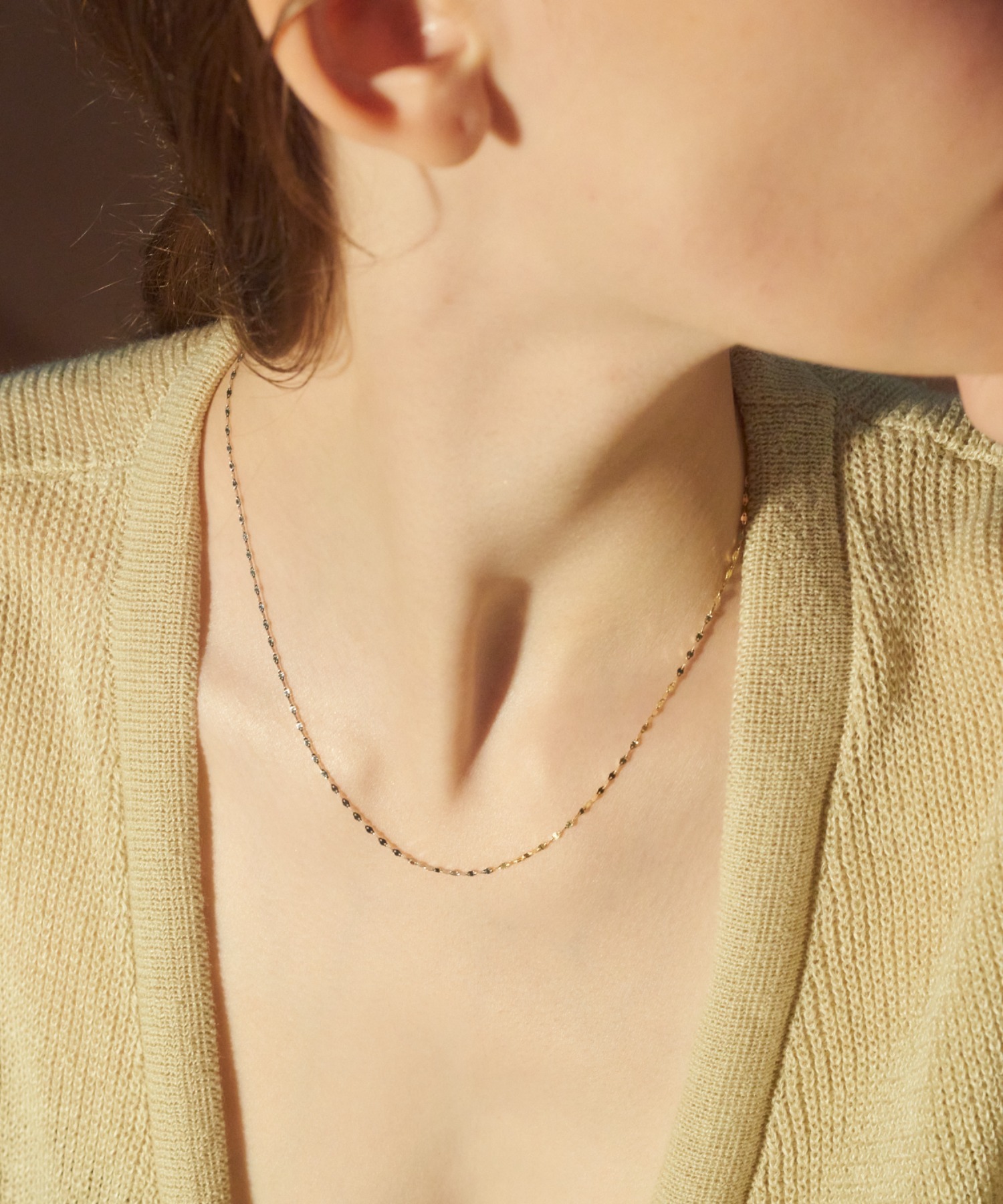 les bon bonルボンボン 一粒ダイヤネックレス les bonbon】 adjustable diamond necklace / アジャスタブル