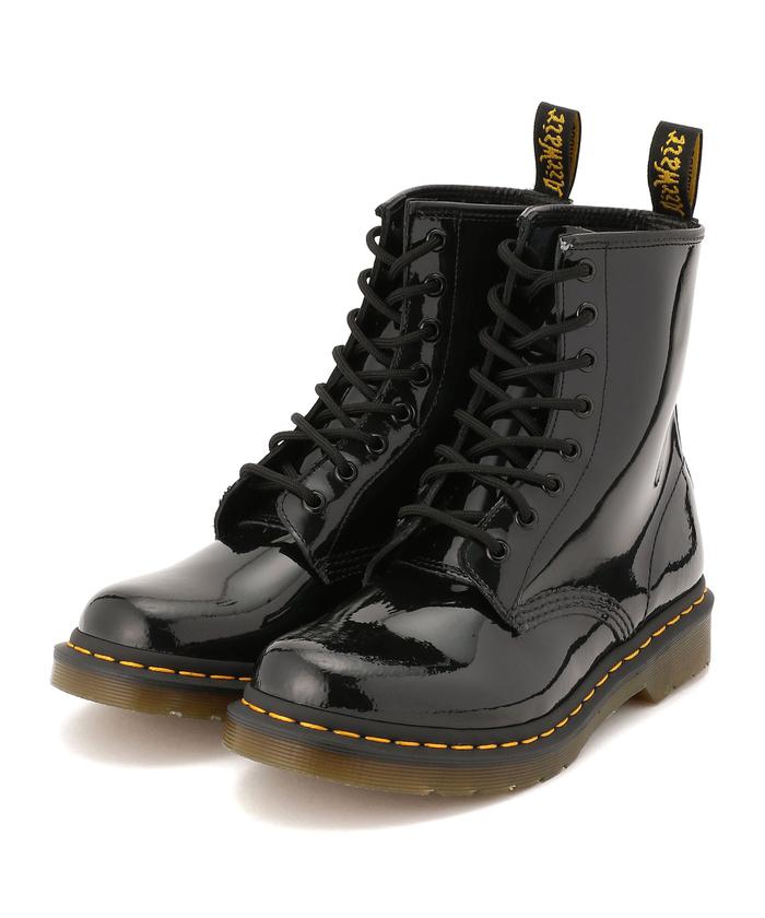 Dr. Martens◆シンクレア ディストレスト パテント◇ブラック Sinclair Distressed Patent Leather Platform Boots in Black