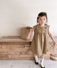 アイモハ aimoha aimohaーKIDSー 韓国子供服 コットン無地ワンピース