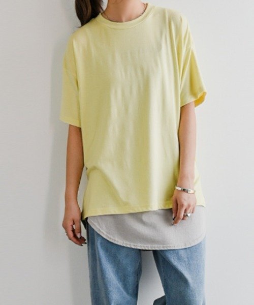 ひんやりストレッチゆるtシャツ トップス カットソー 半袖 レディース Tシャツ 春夏 接触冷感 涼感 涼しい 伸縮性 伸びる シンプル 無地 ホワイト モカ アンドイット And It D Fashion