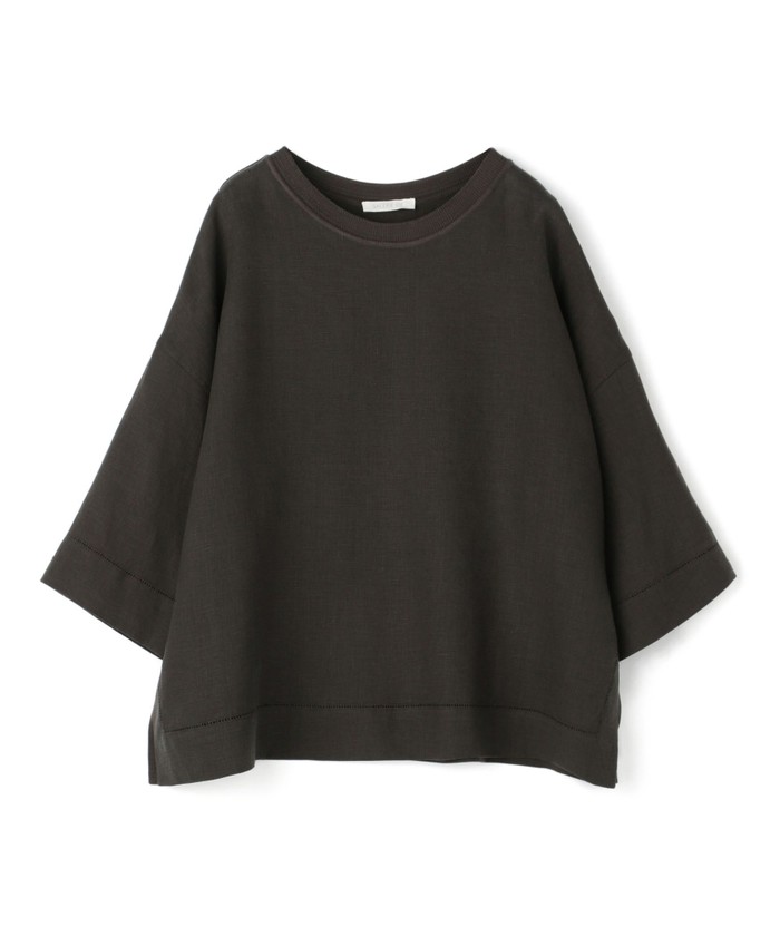 セール 30%OFF】リブコンビフレンチリネン ワイドプルオーバー