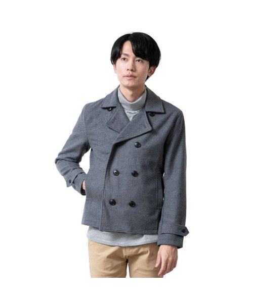 セール Pコート メンズ 冬 ビジネス カジュアル ジャケット アウター ピーコート ショート丈 ウール メルトン Geneless Geneless D Fashion