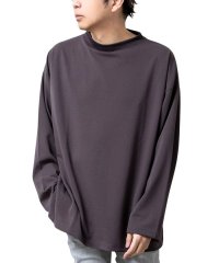  GENELESS/Tシャツ メンズ 長袖 無地 トップス ストレッチ ゆったり ビッグシルエット モックネック オーバーサイズ/504750906