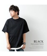  GENELESS/Tシャツ メンズ オーバーサイズ 半袖 重ね着風 フェイクレイヤード ゆったり ビッグシルエット tシャツ/504750909