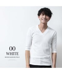  GENELESS/ジェネレス GENELESS Tシャツ メンズ 半袖tシャツ テレコ 7分袖 インナー トップス tシャツ 無地 シンプル Vネック 七分袖 選べる2種類 Hブ/504750911