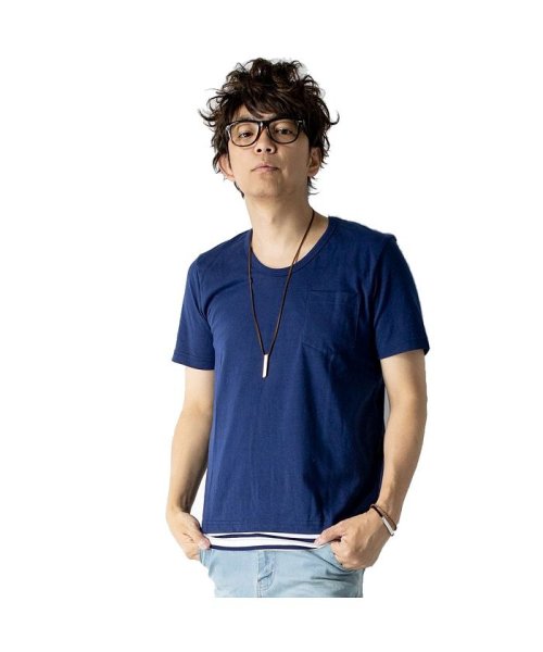 Tシャツ メンズ アンサンブル 2枚セット タンクトップ付き 半袖tシャツ 小さめ ボーダー 全6色 Geneless Geneless D Fashion