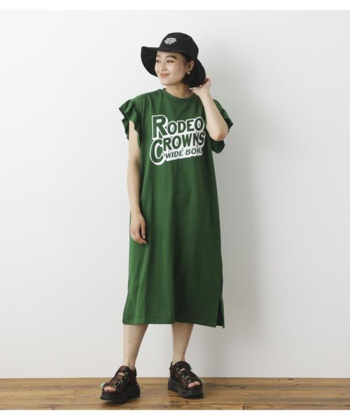 セール Web Outlet限定 フリル プリント ワンピース ロデオクラウンズワイドボウル Rodeo Crowns Wide Bowl D Fashion