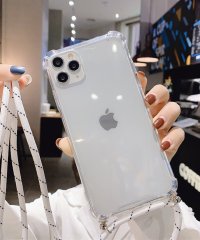 shopnikoniko/ストラップ付きクリアスマホケース 【即納】 Phone14 シンプル ストラップ付き ショルダー クリアケース スマホカバーバッグ トレンド レディース  韓国/504754307