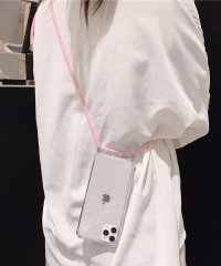 shopnikoniko/ショップニコニコ ShopNikoNiko ストラップ付きクリアスマホケース 【即納】 Phone14 シンプル ストラップ付き ショルダー クリアケース スマ/504754307