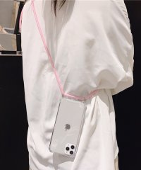 shopnikoniko/ストラップ付きクリアスマホケース 【即納】 Phone14 シンプル ストラップ付き ショルダー クリアケース スマホカバーバッグ トレンド レディース  韓国/504754307