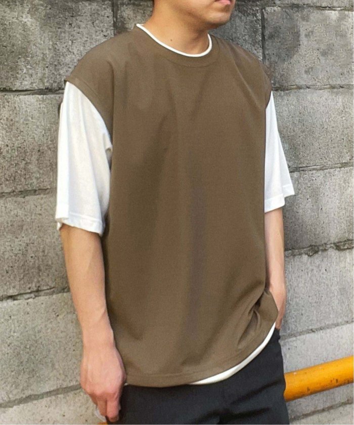 人気商品の イッカ Ｌ レンガ色 プルオーバー シャツ ゆったり 半袖