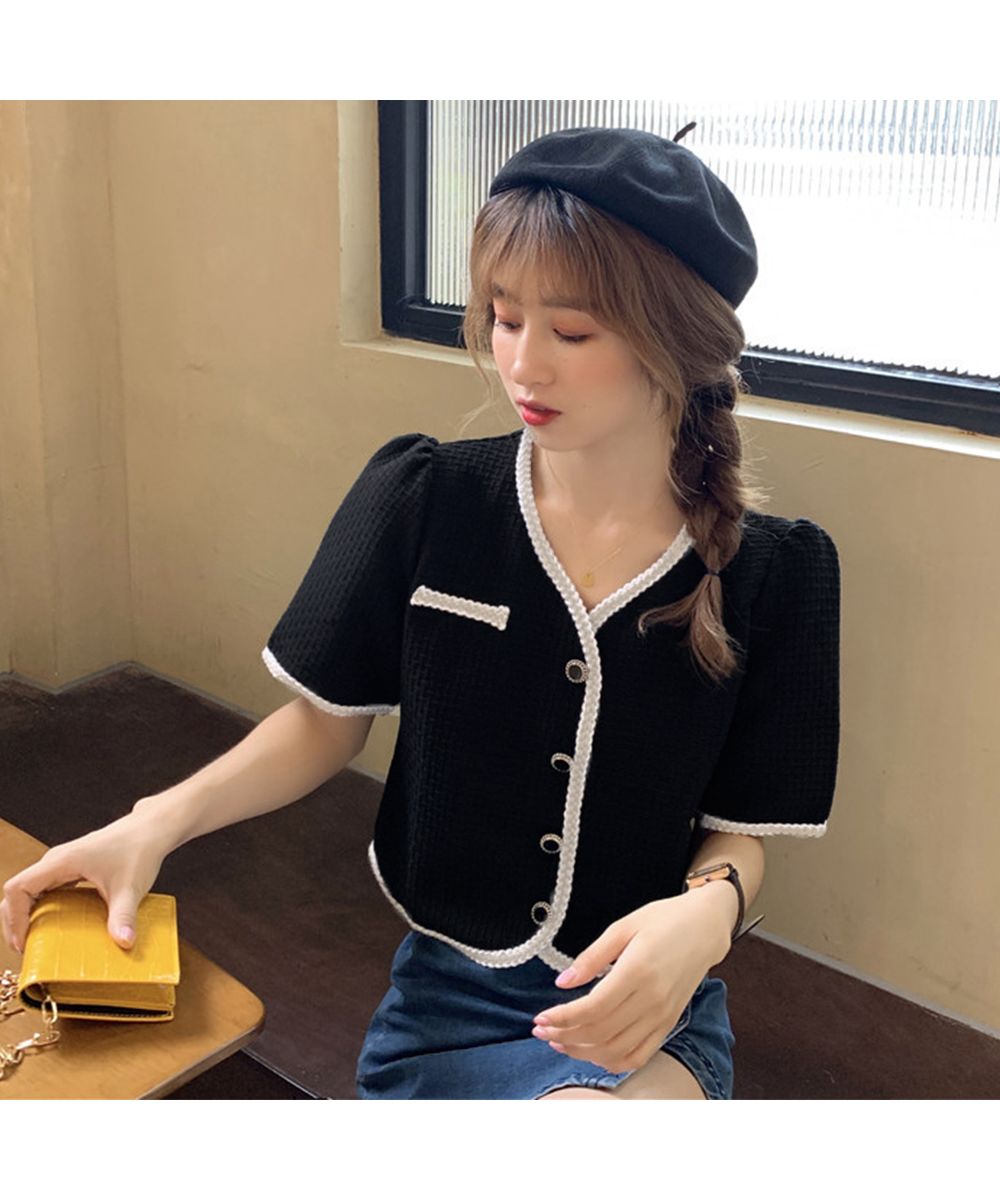 【韓国ファッション】ランタンスリーブ ツイードジャケット fit=scale-down,w=1200