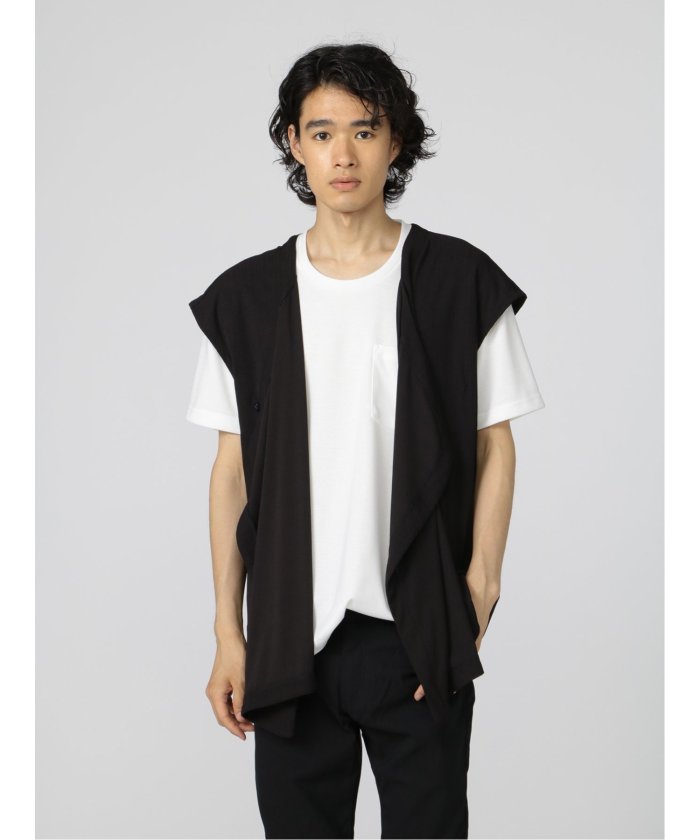 ノースリーブカーディガン&半袖Tシャツ アンサンブル 半袖