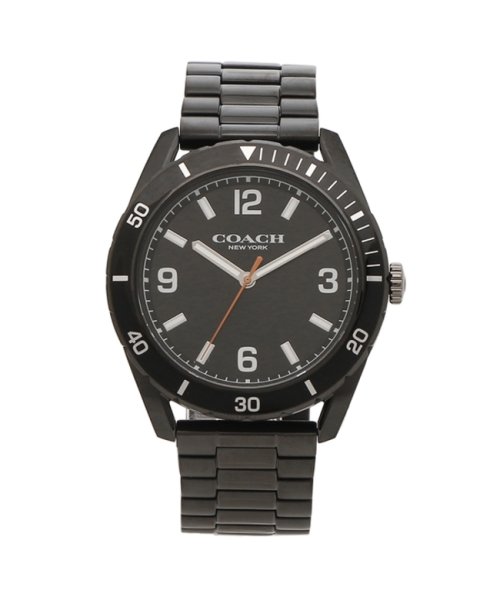 セール コーチ 時計 メンズ プレストン 44mm クォーツ ブラック Coach ステンレス コーチ Coach D Fashion