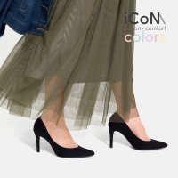 mamian/iCoN COLORS:ポインテッドトゥスエード9cmヒールパンプス/504770558