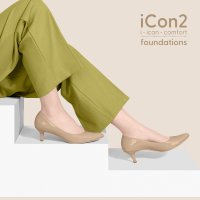 mamian/iCon2 Foundations:ポインテッドトゥ5cmヒールベージュパンプス/504770560